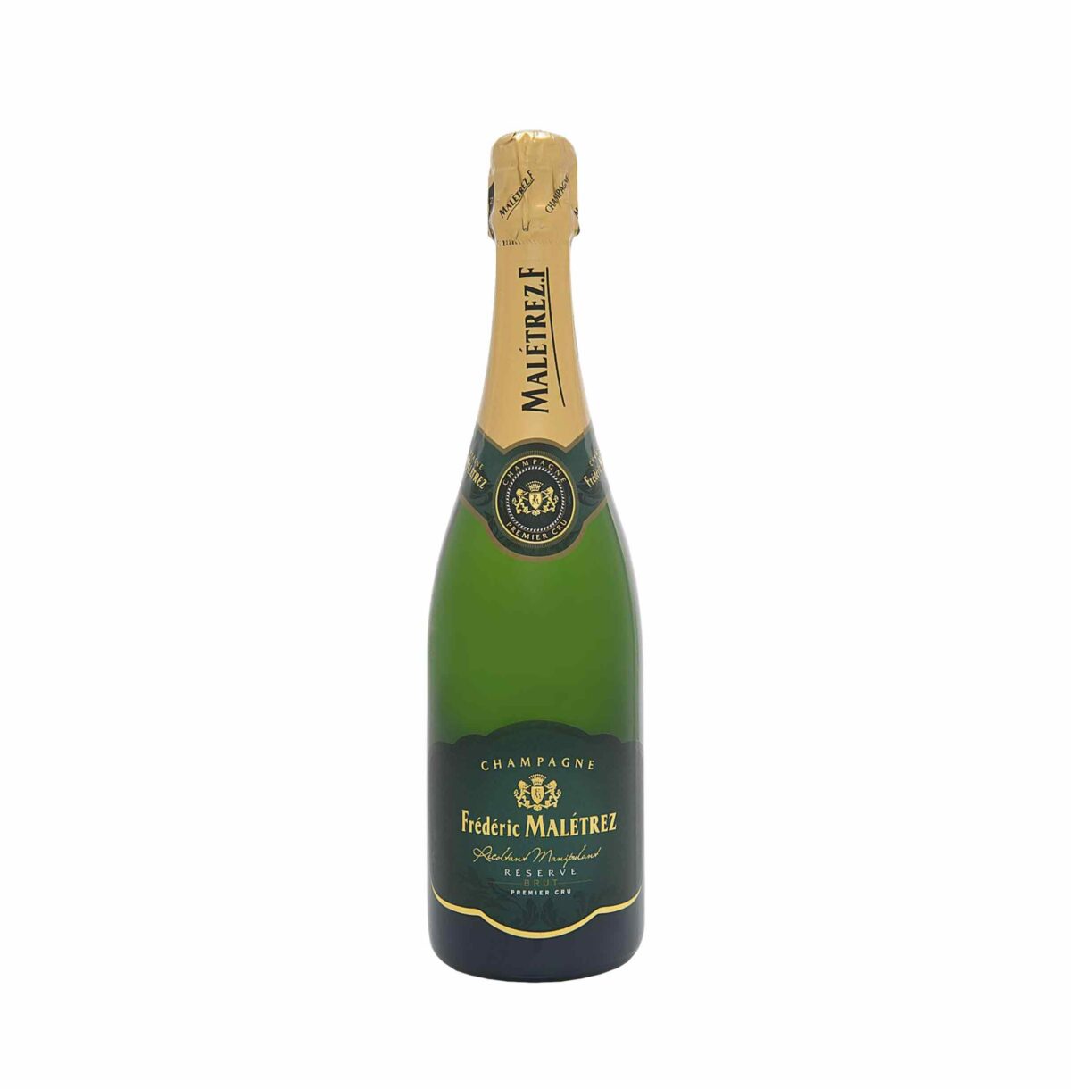 Bottiglia di Frédéric Maletrez Brut Réserve, Champagne complesso con note di nocciola e frutta matura.